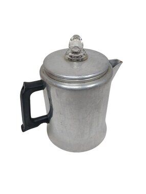Vintage Kitchen Pride Aluminum Stovetop Percolator Coffee Pot 5-Cup Glass Knob